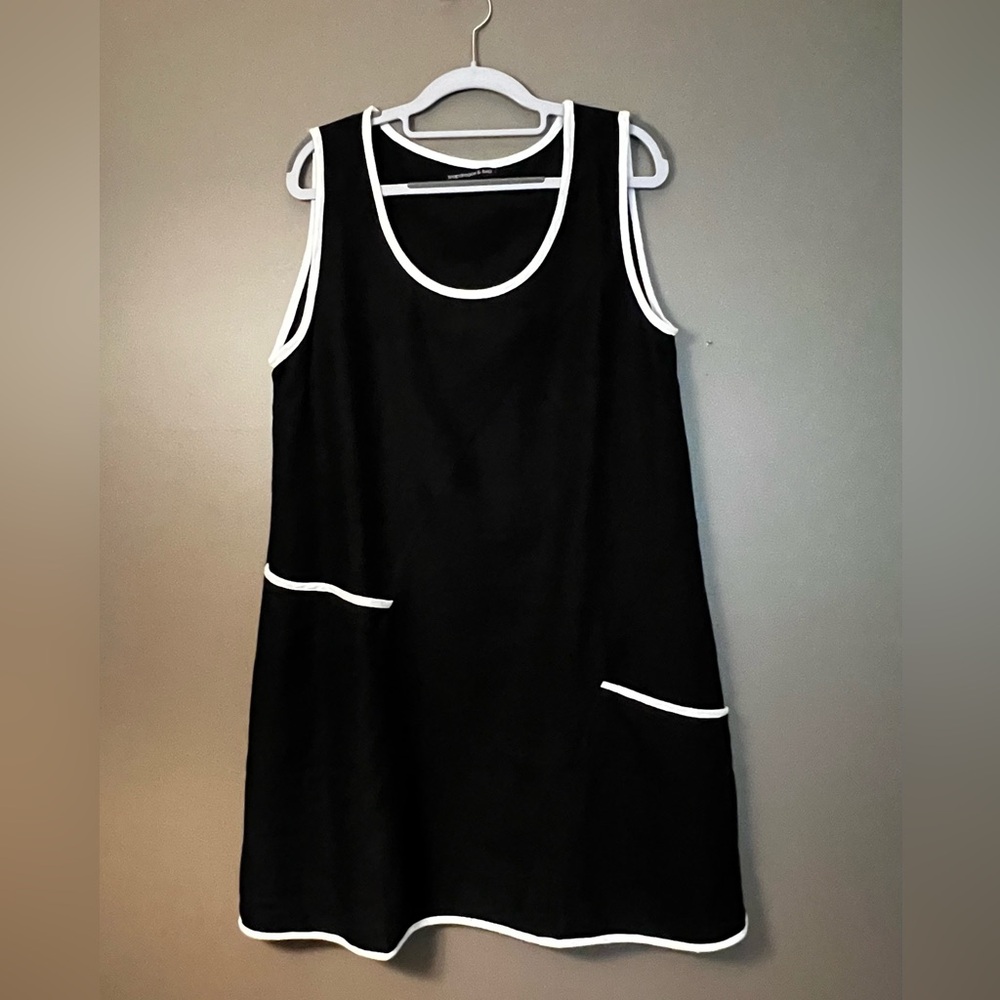 Black linen dress